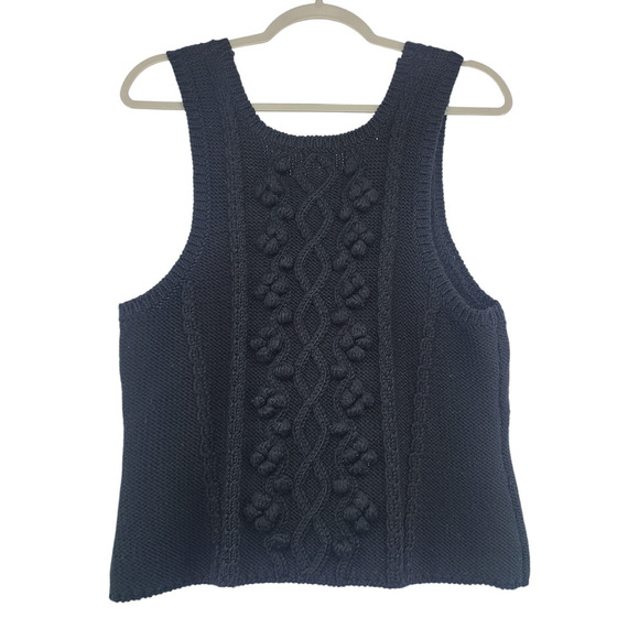Anthropologie Care Me Purr Wool Cable-Knit Sweater Tank Size Large - Picture 4 of 5